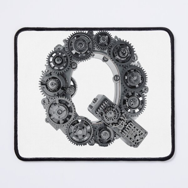 Item preview, Q Letter Gear Design | Industrial Engineering Initial | Mechanical Alphabet Graphic designed and sold by Baby Adee Collective.