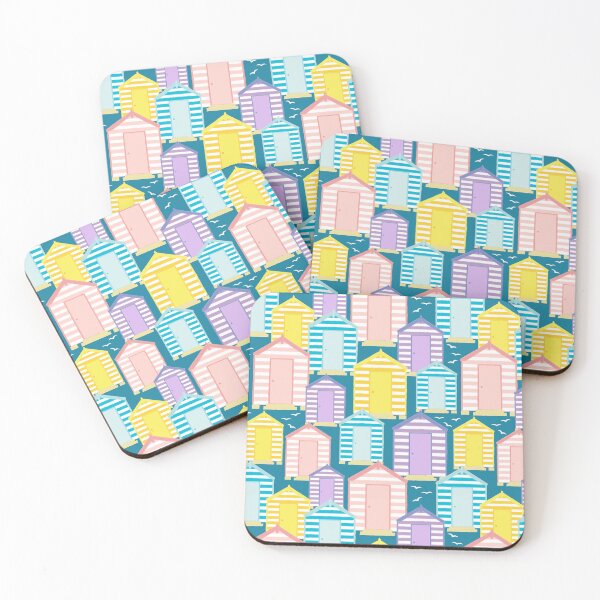 Item preview, Pastel Beach Huts | Cute Seaside Chalet Pattern designed and sold by CreativeBridge.
