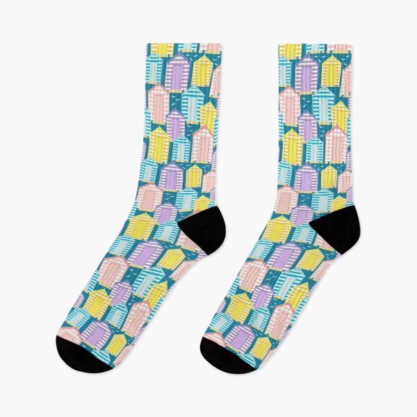 Item preview, Pastel Beach Huts | Cute Seaside Chalet Pattern designed and sold by CreativeBridge.