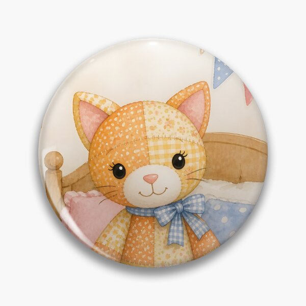 Item preview, Orange Patchwork Cat on Cozy Bed designed and sold by Shelley Loewnau-Jones Studio.