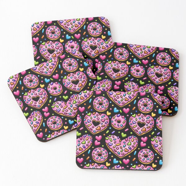 Item preview, Sweet Heart Donut Pattern Kawaii Candy Love Design designed and sold by TreeDoPrints.