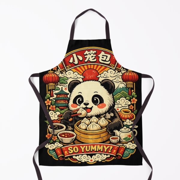 Item preview, Giant Panda Eating Soup Dumplings (Xiao Long Bao) Kawaii designed and sold by redsharkuk.