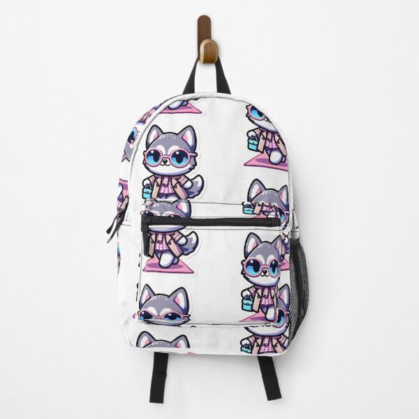 Item preview, Cute Husky Fashion Girl Pink Outfit Kawaii Dog Sticker designed and sold by carestazafeli.