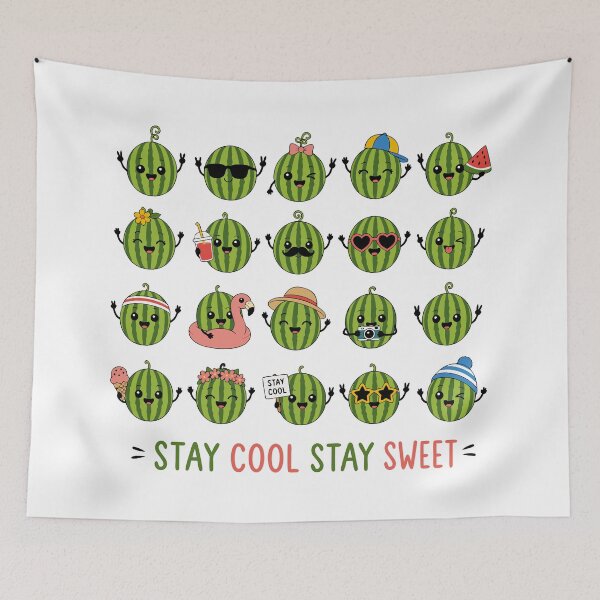 Item preview, Watermelon Day, Stay Cool Stay Sweet Kawaii Watermelons Summer Funny Characters designed and sold by charlypicazo.