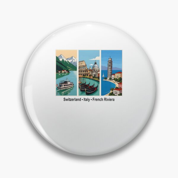Item preview, Switzerland Italy French Riviera Vintage Travel Lover designed and sold by Glow-Paw-Studio.