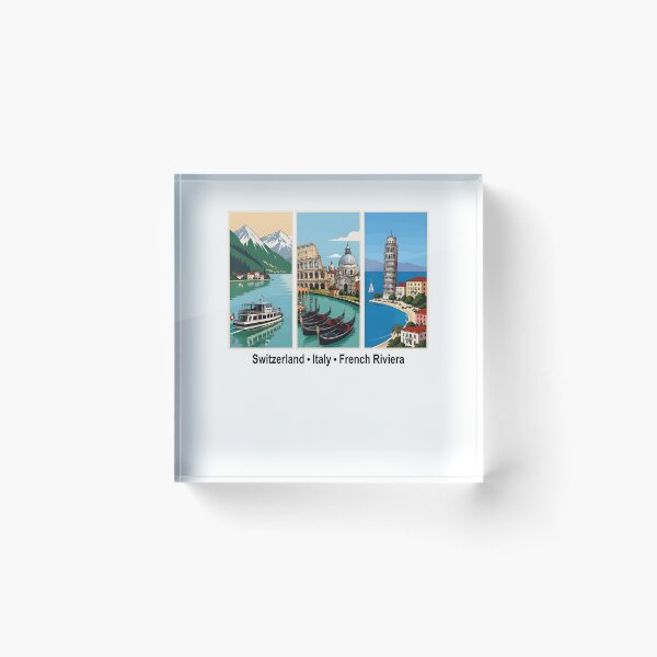 Item preview, Switzerland Italy French Riviera Vintage Travel Lover designed and sold by Glow-Paw-Studio.