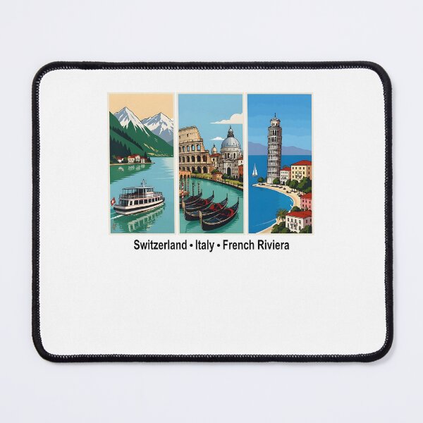 Item preview, Switzerland Italy French Riviera Vintage Travel Lover designed and sold by Glow-Paw-Studio.