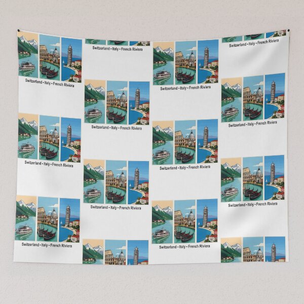 Item preview, Switzerland Italy French Riviera Vintage Travel Lover designed and sold by Glow-Paw-Studio.