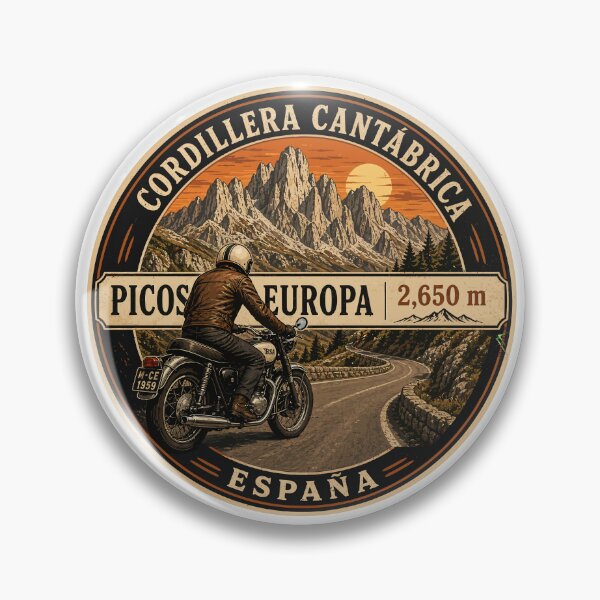 Item preview, Picos de Europa Spain Motorcycle Sticker TShirt 07 designed and sold by OuterShellUK.