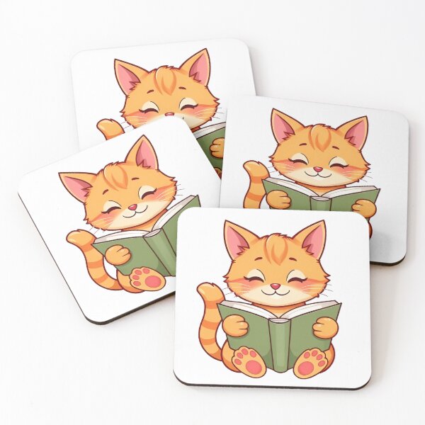 Item preview, Cute kawaii orange cat with a book 12 designed and sold by ChameleonStars.