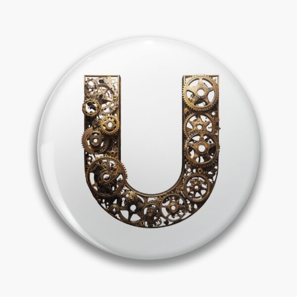 Item preview, U Letter Gear Design | Mechanical Alphabet Art | Industrial Engineering Monogram designed and sold by Baby Adee Collective.