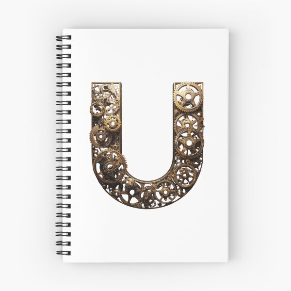 Item preview, U Letter Gear Design | Mechanical Alphabet Art | Industrial Engineering Monogram designed and sold by Baby Adee Collective.