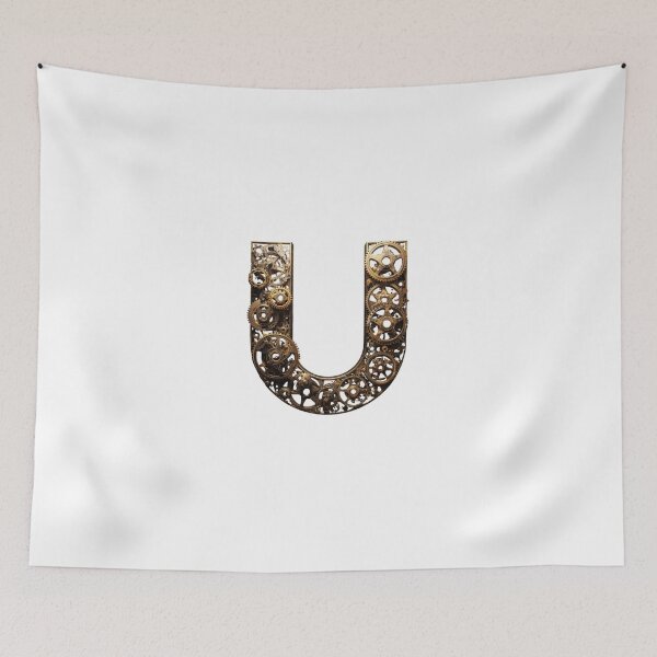 Item preview, U Letter Gear Design | Mechanical Alphabet Art | Industrial Engineering Monogram designed and sold by Baby Adee Collective.