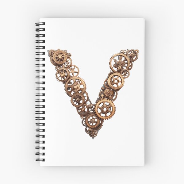 Item preview, V Letter Gear Design | Mechanical Alphabet Art | Industrial Engineering Monogram designed and sold by Baby Adee Collective.