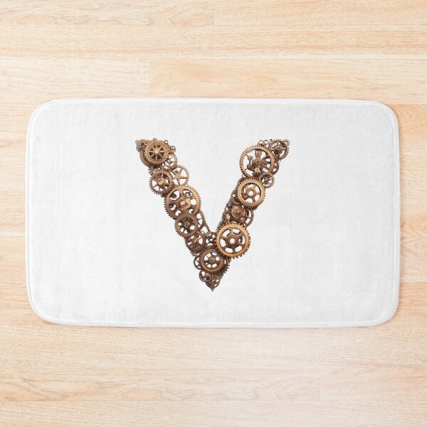 Item preview, V Letter Gear Design | Mechanical Alphabet Art | Industrial Engineering Monogram designed and sold by Baby Adee Collective.