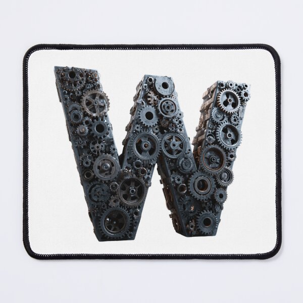 Item preview, W Letter Gear Design | Industrial Engineering Initial | Mechanical Alphabet Graphic designed and sold by Baby Adee Collective.