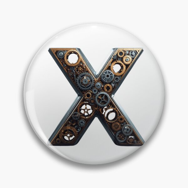 Item preview, X Letter Gear Design | Mechanical Alphabet Art | Industrial Engineering Monogram designed and sold by Baby Adee Collective.