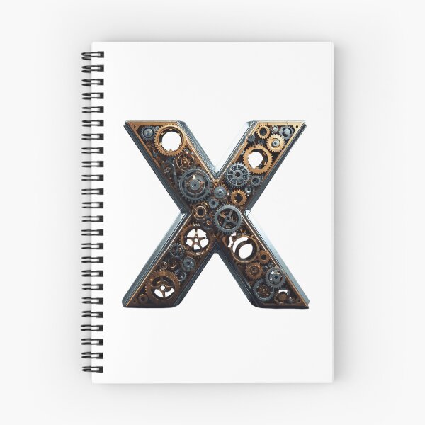 Item preview, X Letter Gear Design | Mechanical Alphabet Art | Industrial Engineering Monogram designed and sold by Baby Adee Collective.