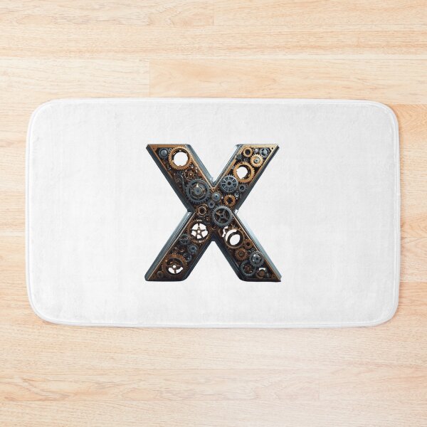 Item preview, X Letter Gear Design | Mechanical Alphabet Art | Industrial Engineering Monogram designed and sold by Baby Adee Collective.