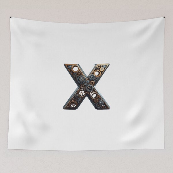 Item preview, X Letter Gear Design | Mechanical Alphabet Art | Industrial Engineering Monogram designed and sold by Baby Adee Collective.