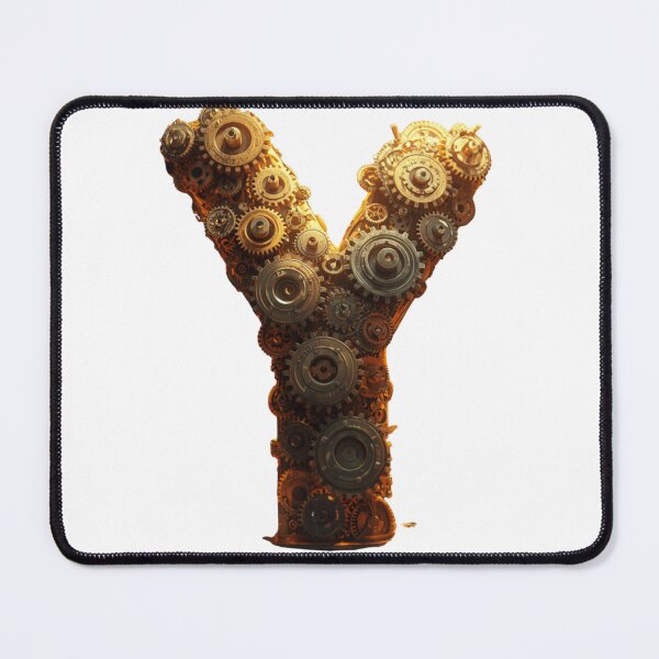 Item preview, Y Letter Gear Design | Mechanical Alphabet Art | Industrial Engineering Monogram designed and sold by Baby Adee Collective.