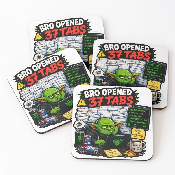 Item preview, Bro Opened 37 Tabs Sticker | Funny Productivity & Internet Brainrot Meme designed and sold by GoblinCapital.
