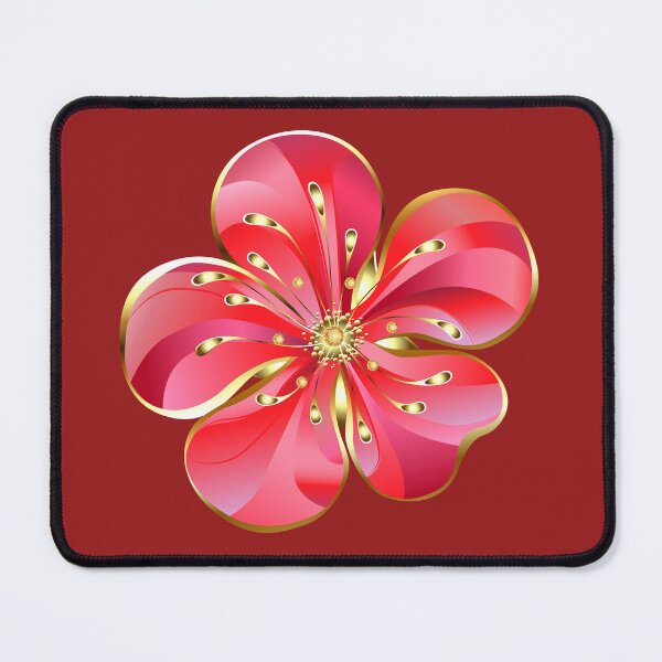 Item preview, Luxury Red Gold Flower Glossy Floral Jewel Ornament designed and sold by SolutionsArt.