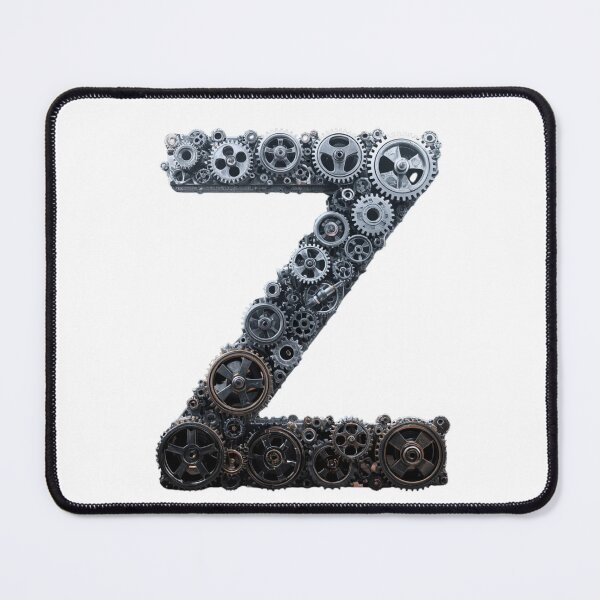 Item preview, Z Letter Gear Design | Mechanical Alphabet Art | Industrial Engineering Monogram designed and sold by Baby Adee Collective.