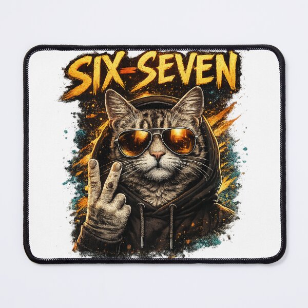Item preview, Six Seven Cat Meme – Funny Six Seven designed and sold by Rolta.