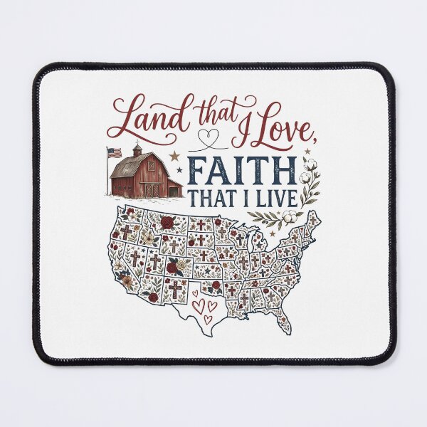 Item preview, Land That I Love Faith That I Live Christian Patriotic Farmhouse designed and sold by Majnon8bp.