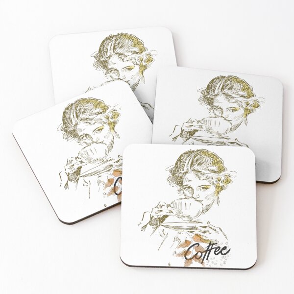 Item preview, Vintage Aesthetic Coffee Lady Sketch Retro Cafe Vibe designed and sold by vibecraft_studio2.