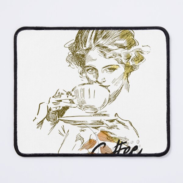 Item preview, Vintage Aesthetic Coffee Lady Sketch Retro Cafe Vibe designed and sold by vibecraft_studio2.