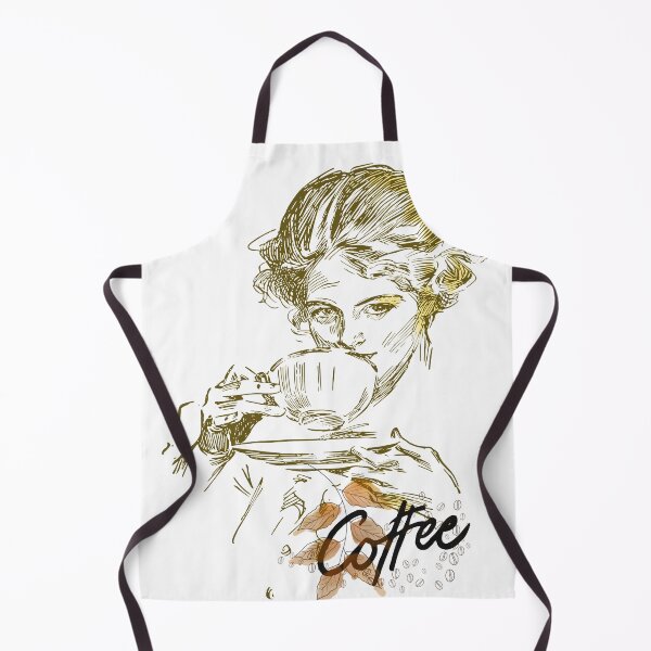Item preview, Vintage Aesthetic Coffee Lady Sketch Retro Cafe Vibe designed and sold by vibecraft_studio2.