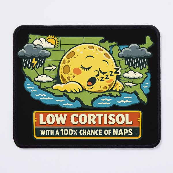 Item preview, Low Cortisol With A 100% Chance Of Naps | Funny Weather Forecast Meme designed and sold by HiPatti.