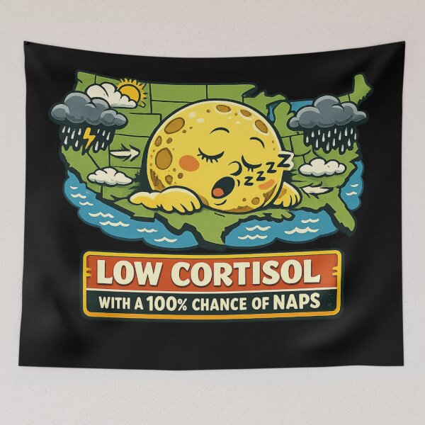Item preview, Low Cortisol With A 100% Chance Of Naps | Funny Weather Forecast Meme  designed and sold by HiPatti.