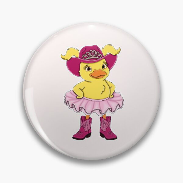 Item preview, Cute Magenta Pink Cowgirl Ballerina Duckling with Blonde Hair designed and sold by Kaimarbe | Cute Stickers & Apparel.