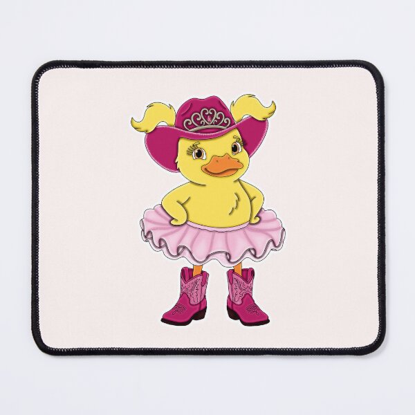 Item preview, Cute Magenta Pink Cowgirl Ballerina Duckling with Blonde Hair designed and sold by Kaimarbe | Cute Stickers & Apparel.