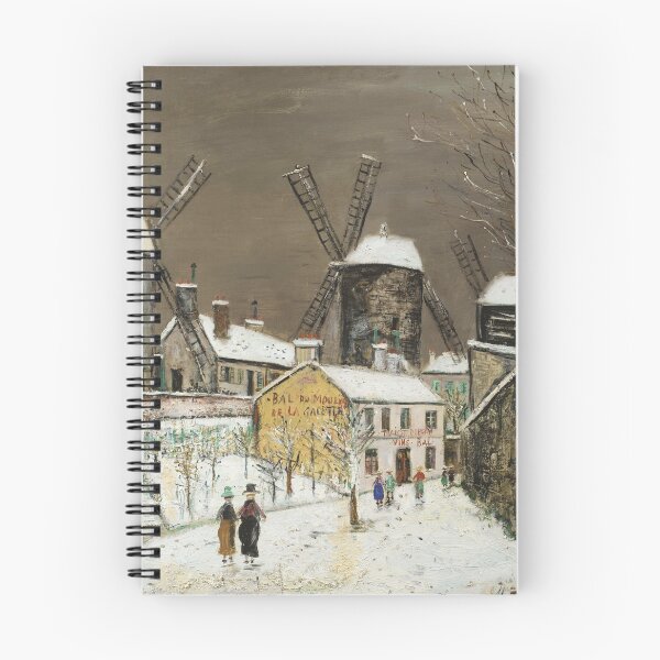 Item preview, Les Trois Moulins by Maurice Utrillo - Vintage Winter Village Painting for Parisian Art Collectors designed and sold by RickE.