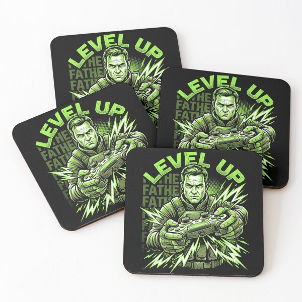 Item preview, Level Up Fatherhood Tactical Gamer Dad Illustration designed and sold by TeNovaStudio.