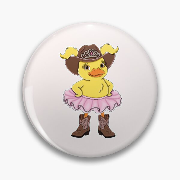 Item preview, Cute Brown and Pink Cowgirl Ballerina Duckling with Blonde Hair designed and sold by Kaimarbe | Cute Stickers & Apparel.