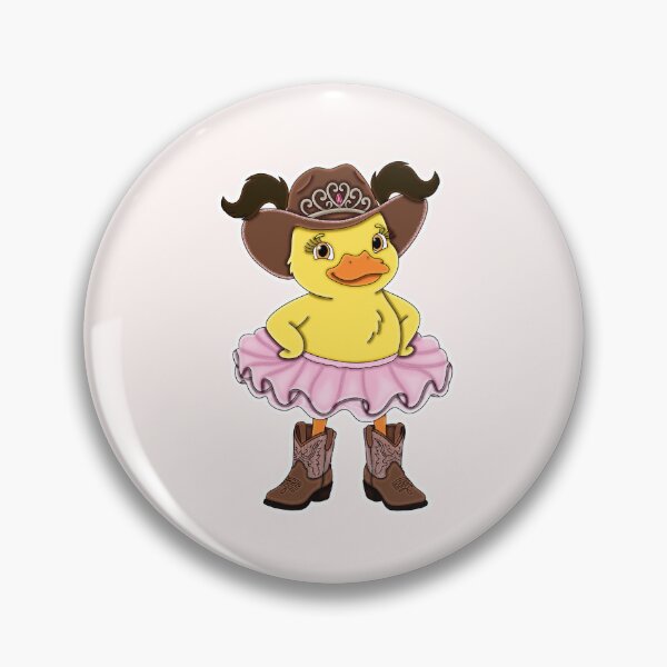 Item preview, Cute Brown and Pink Cowgirl Ballerina Duckling with Dark Brown Hair designed and sold by Kaimarbe | Cute Stickers & Apparel.