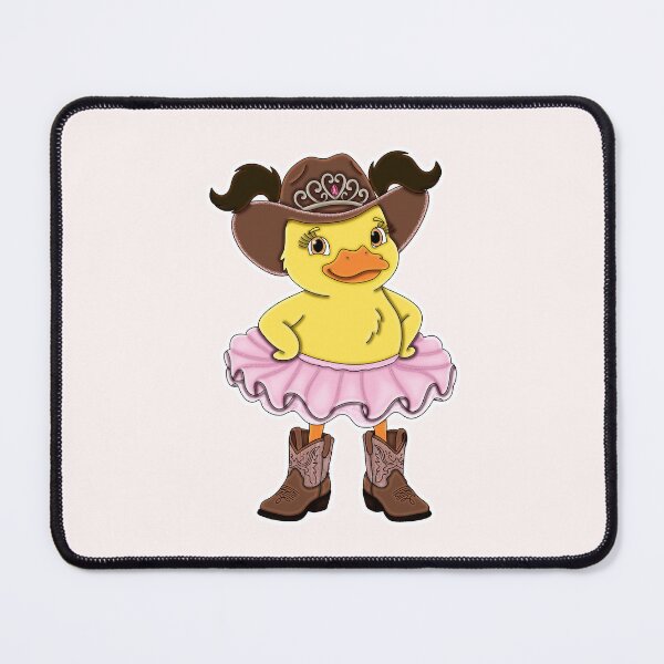 Item preview, Cute Brown and Pink Cowgirl Ballerina Duckling with Dark Brown Hair designed and sold by Kaimarbe | Cute Stickers & Apparel.