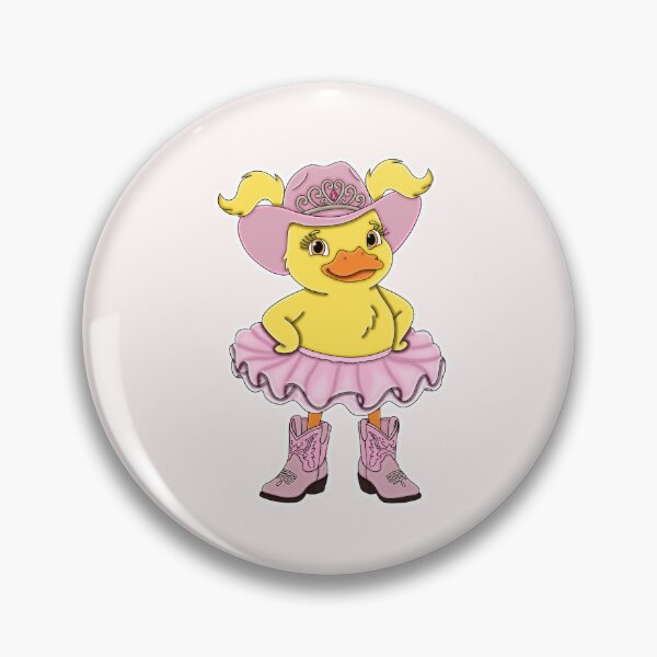 Item preview, Cute Pastel Pink Cowgirl Ballerina Duckling with Blonde Hair designed and sold by Kaimarbe | Cute Stickers & Apparel.