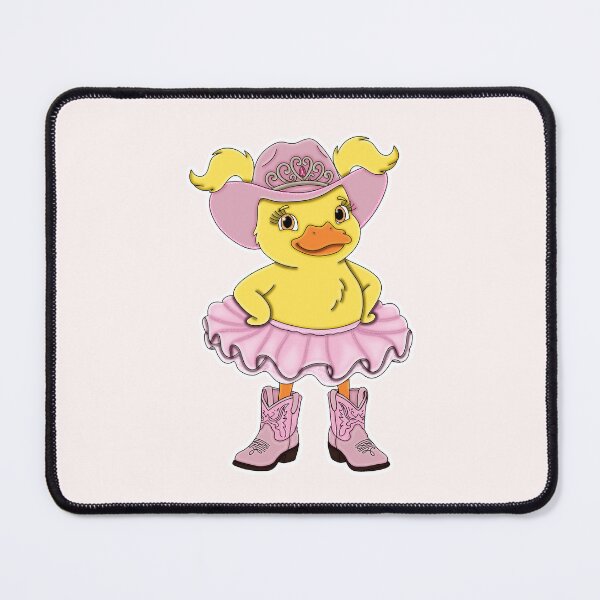 Item preview, Cute Pastel Pink Cowgirl Ballerina Duckling with Blonde Hair designed and sold by Kaimarbe | Cute Stickers & Apparel.