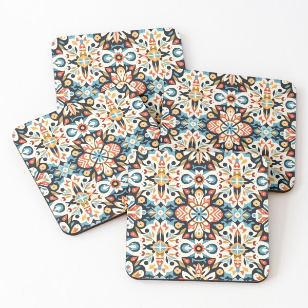 Item preview, Floral Folk Art Pattern Muted Botanical Motifs - Scandinavian Folk Art by heidiannemorris © designed and sold by FOLK ART FUSION by heidiannemorris.