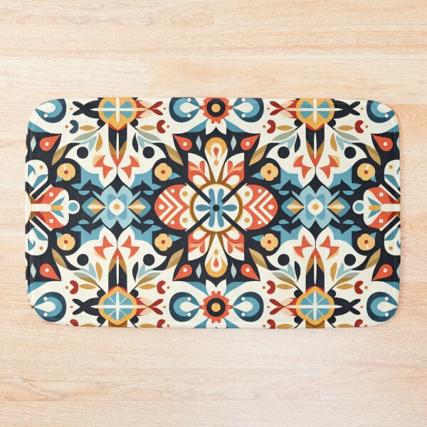 Item preview, Floral Folk Art Pattern Muted Botanical Motifs - Scandinavian Folk Art by heidiannemorris © designed and sold by FOLK ART FUSION by heidiannemorris.