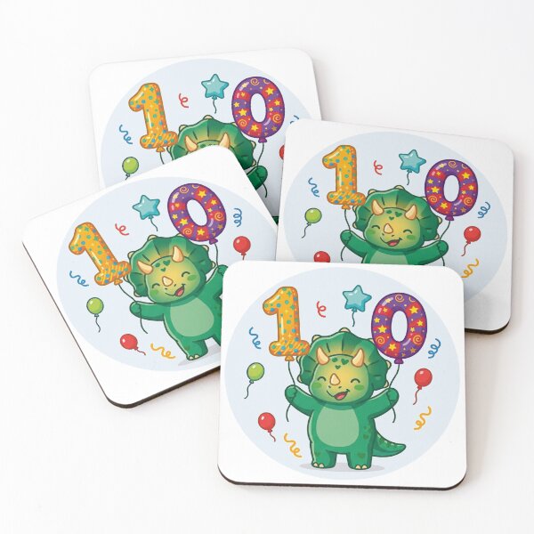 Item preview, Kawaii Green Triceratops 10th Birthday Party designed and sold by Tronstell.