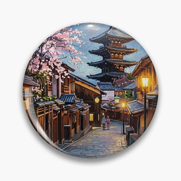 Item preview, Kyoto Moonlit Impressionism: Empty Ancient Street designed and sold by GrabaHuk.