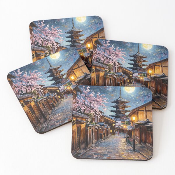 Item preview, Kyoto Moonlit Impressionism: Empty Ancient Street designed and sold by GrabaHuk.