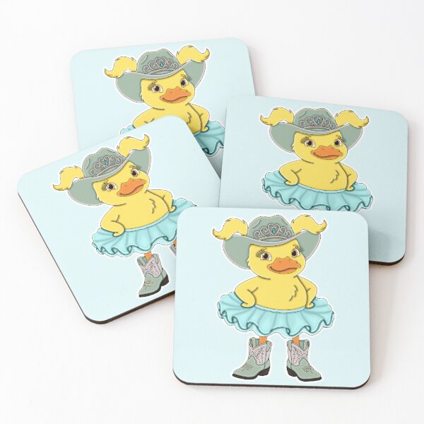 Item preview, Cute Pastel Aqua Cowgirl Ballerina Duckling with Blonde Hair designed and sold by Kaimarbe | Cute Stickers & Apparel.